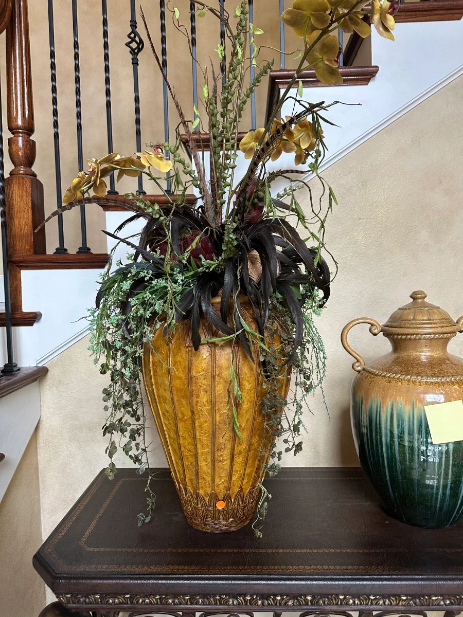 Decorative Floral Arrangement in Textured Vase