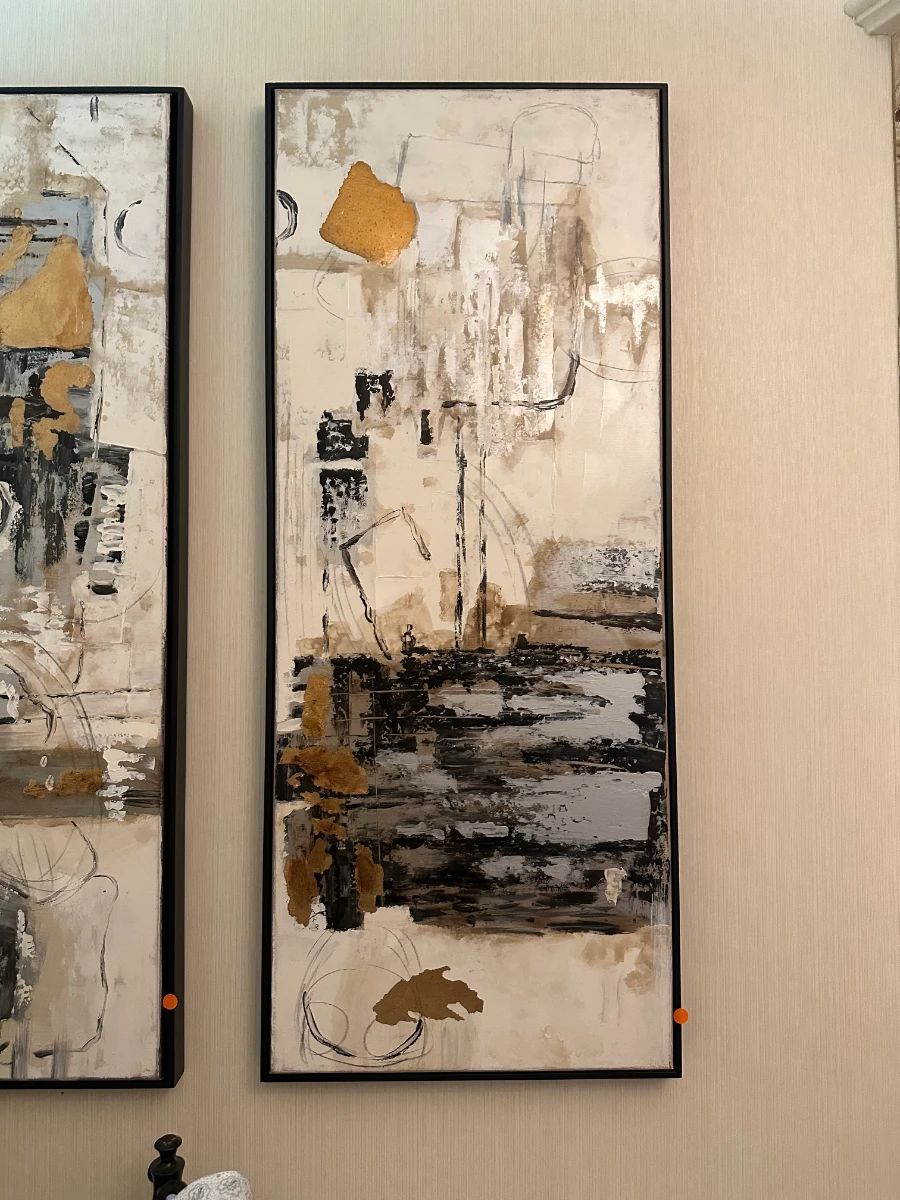 Abstract Mixed Media Artwork Pair