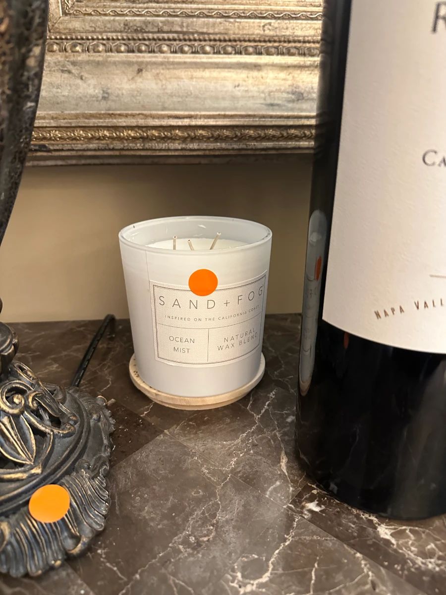 Sand + Fog Ocean Mist Candle & Napa Valley Wine Bottle Set