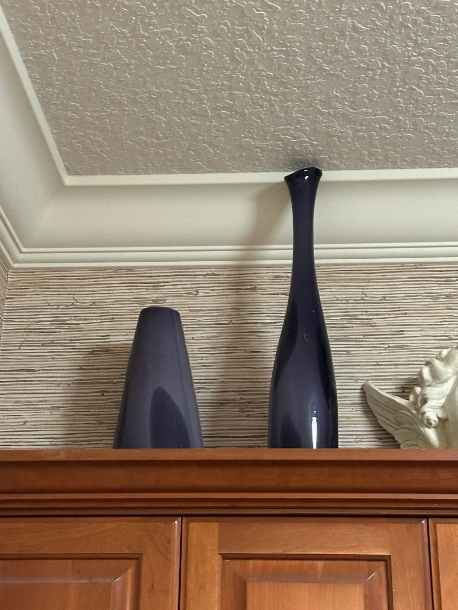 Vintage Periwinkle Glass Bud Vases Set of 2