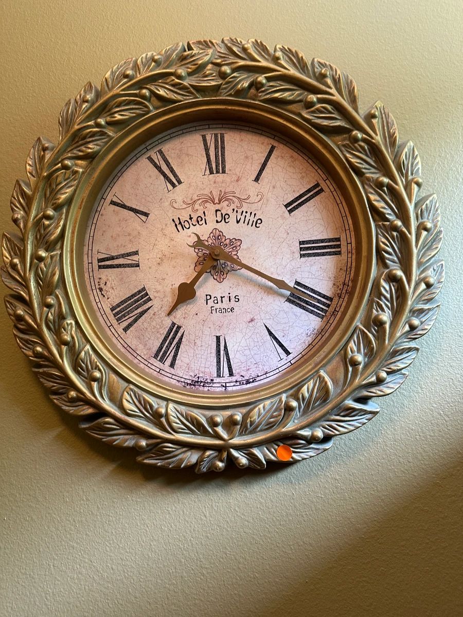 Hotel De Ville Paris France Laurel Wreath Wall Clock