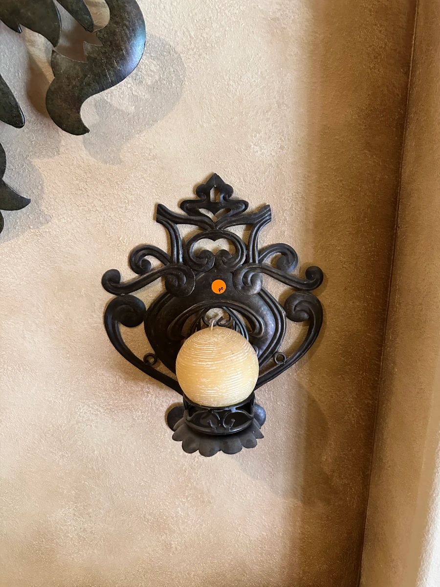 Dynasty Collection Style Wrought Iron Wall Sconce & Art Lot