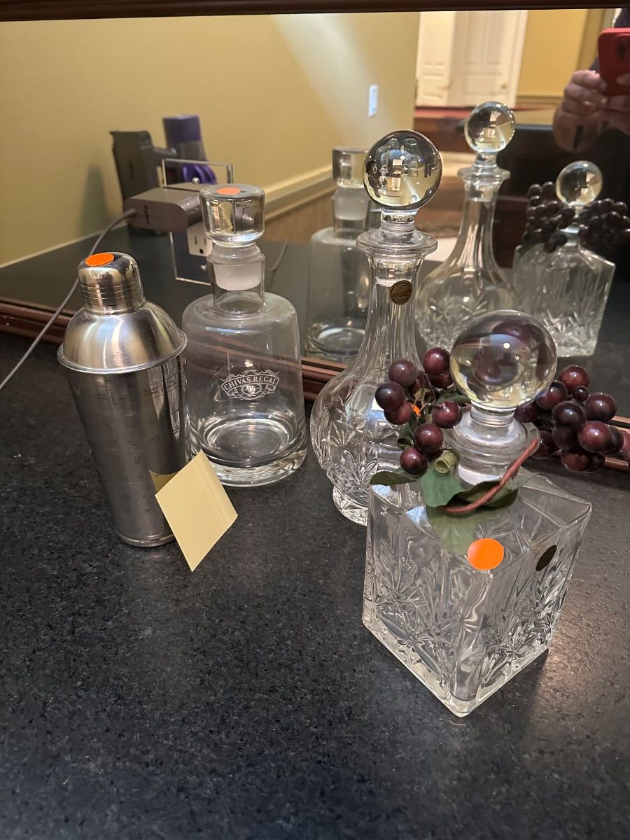 Chivas Regal Crystal Decanter Set with Cut Crystal Barware