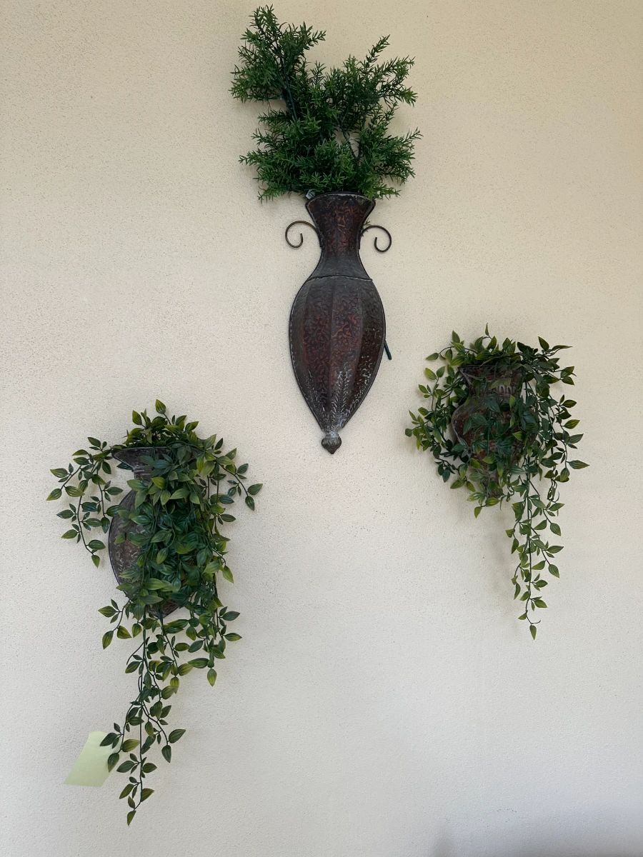 Decorative Wall Planters with Faux Greenery Lot