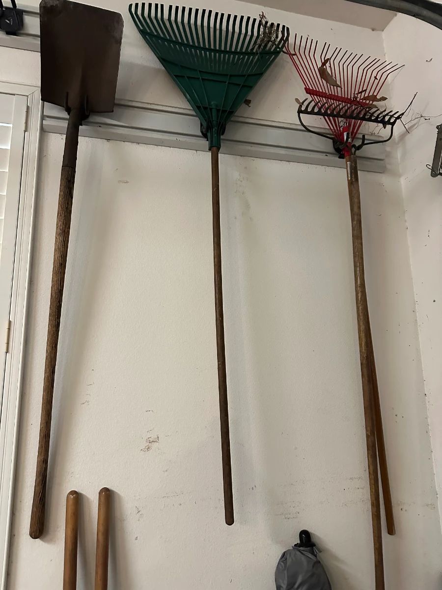 Garden Tools Lot - Spade, Leaf Rake, Garden Rake