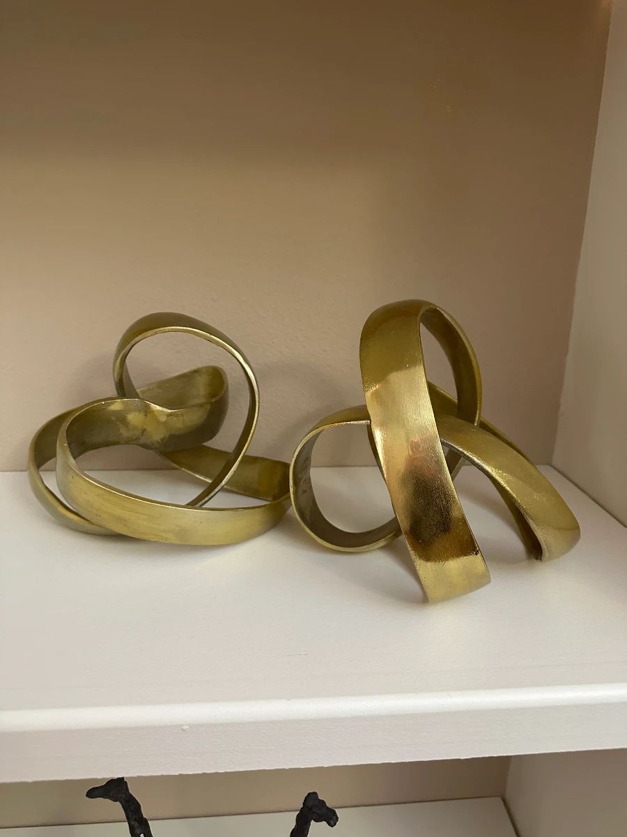 Brass Abstract Ribbon Sculpture Set