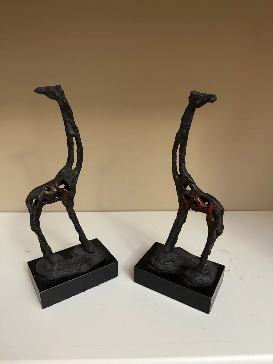 Pair of Abstract Giraffe Sculptures