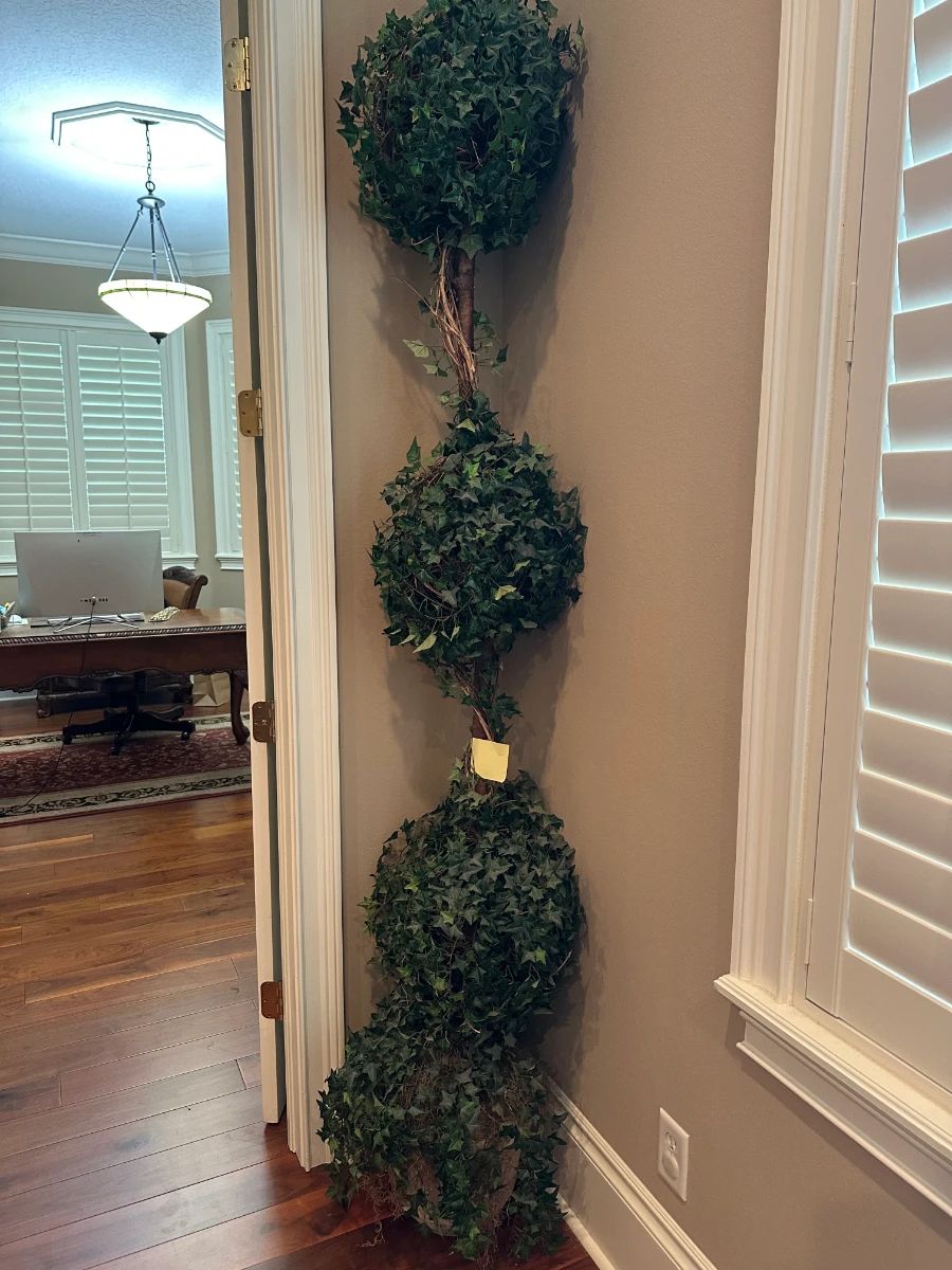 Faux Triple Sphere Topiary Plant with Ivy