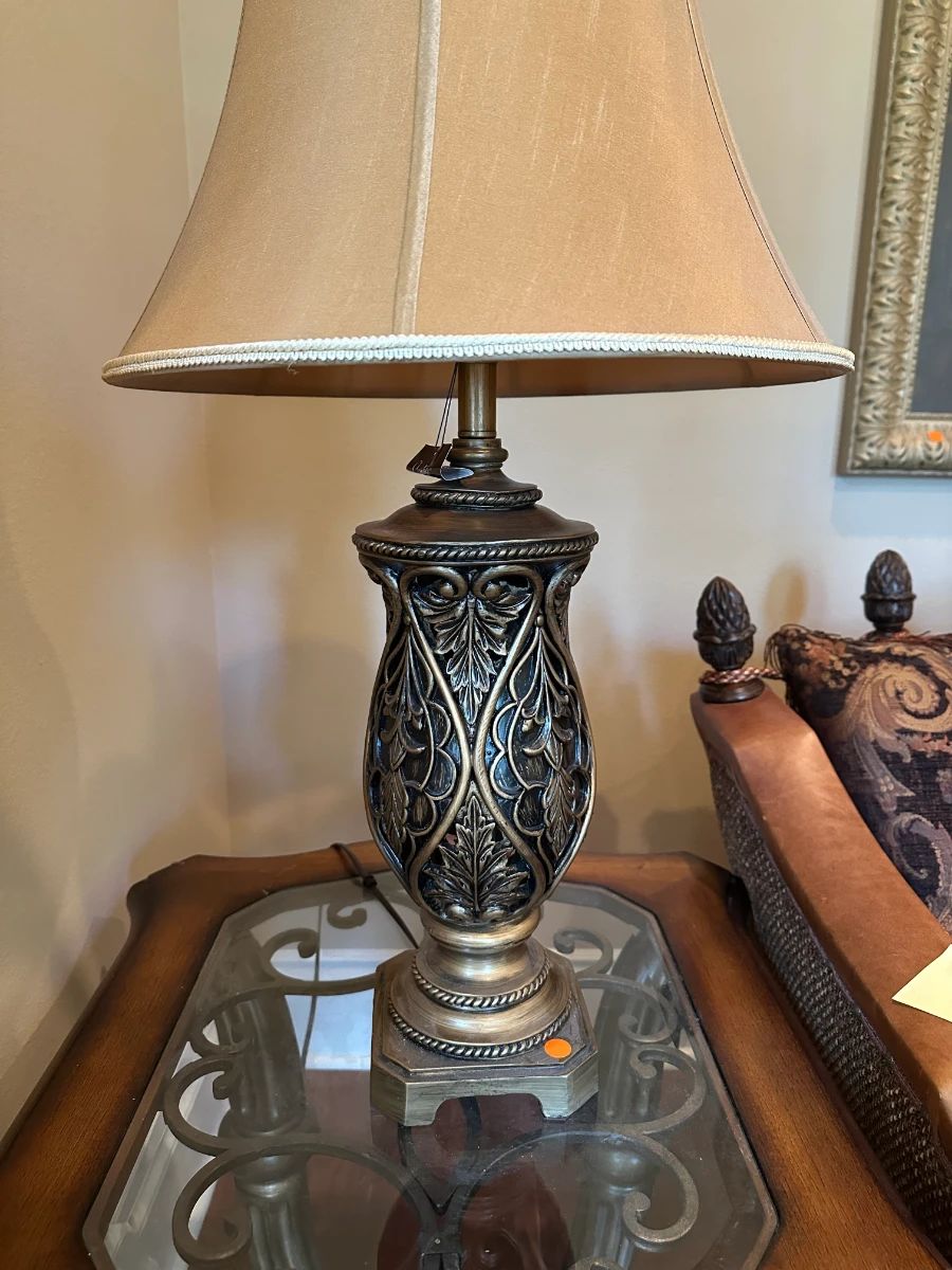 Ornate Bronze and Gold Tone Table Lamp