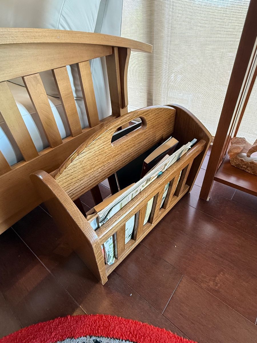 Oak Magazine Holder Assortment with Books & Periodicals