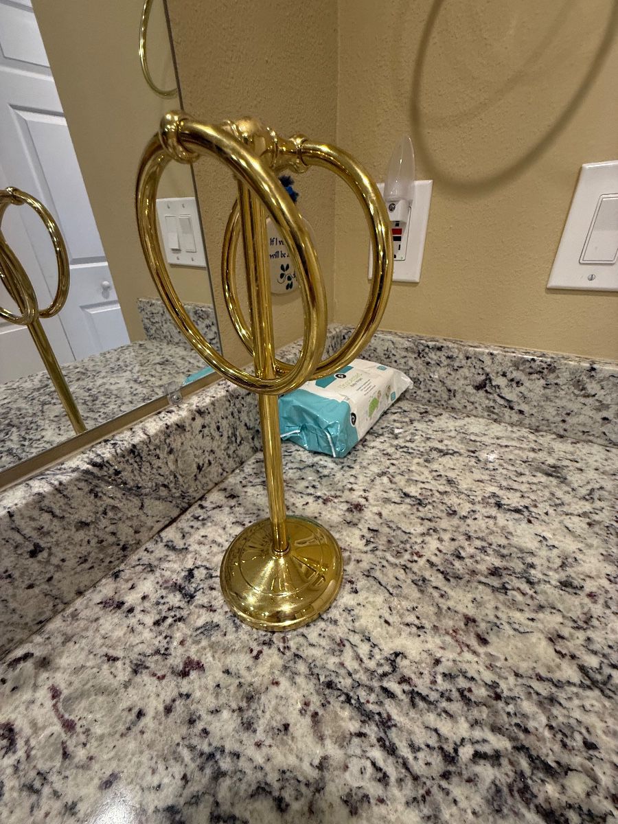 Brass Double Towel Ring Holder
