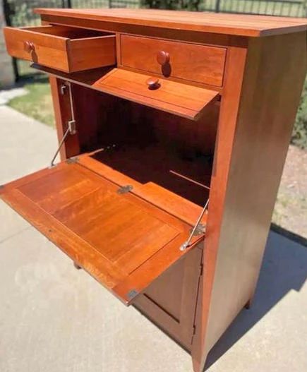 Victorian marble top dresser, Ethan Allen chest, Snapper lawn mower, Tools
