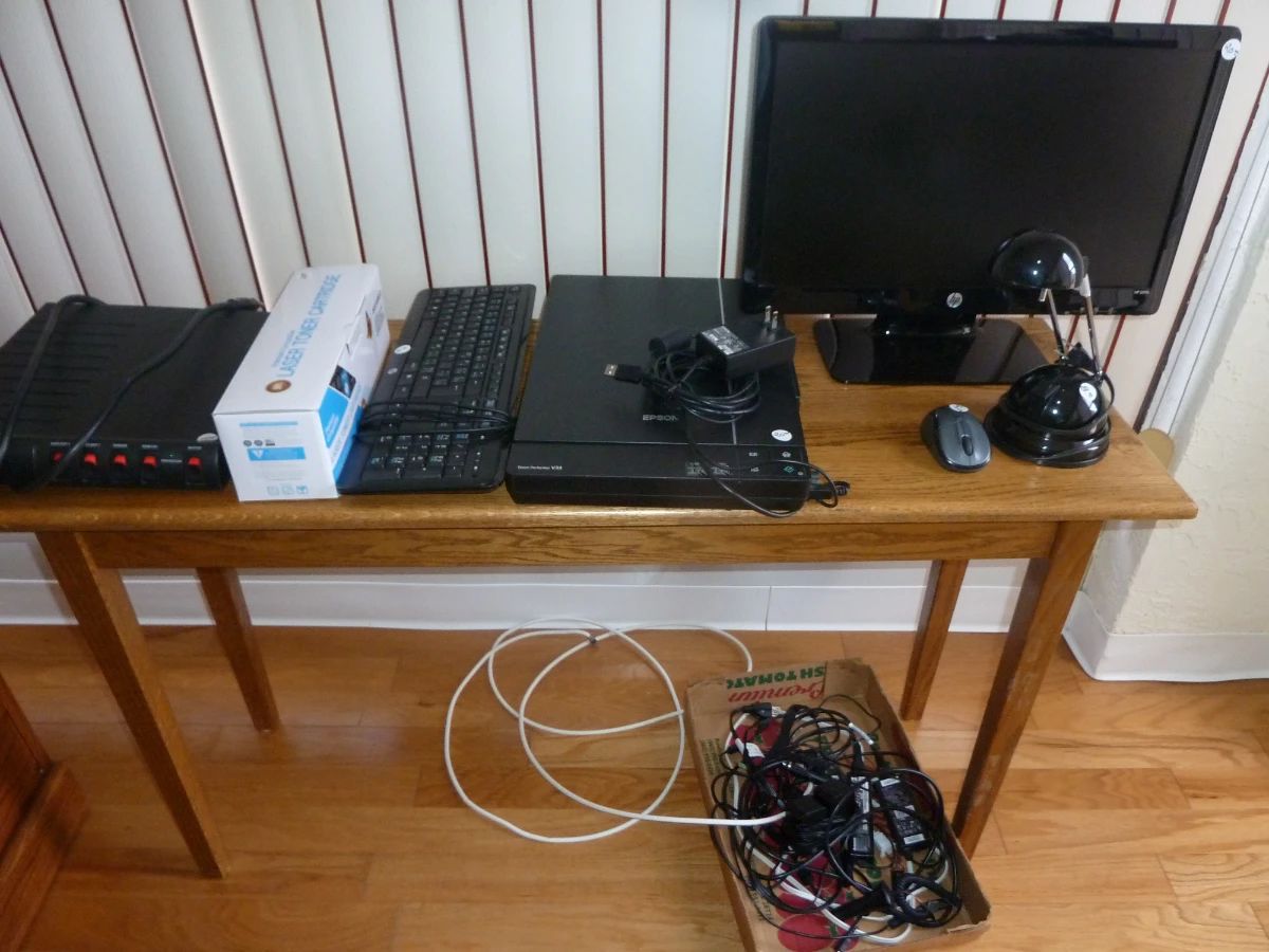 Computer Desk Electronics Assortment