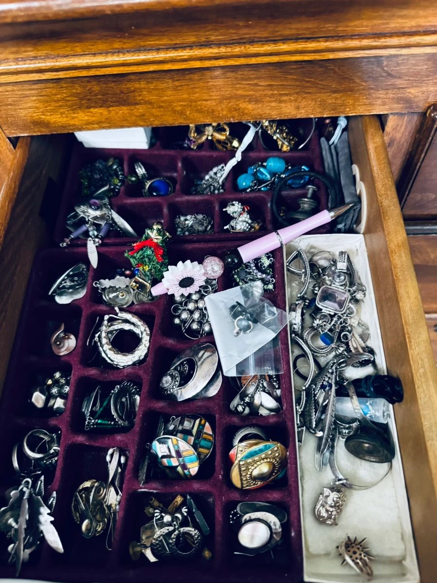J Elliott Est Sales-MCM, French Country Chic, Vintage Vinyl, Sterling, Jewelry, Tools, Gardening