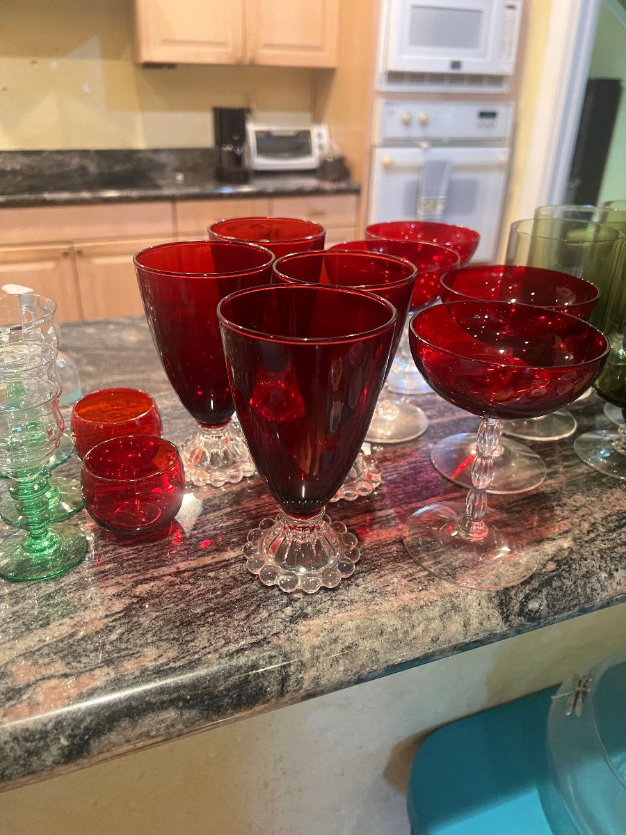 Ruby Red Vintage Glassware Assortment
