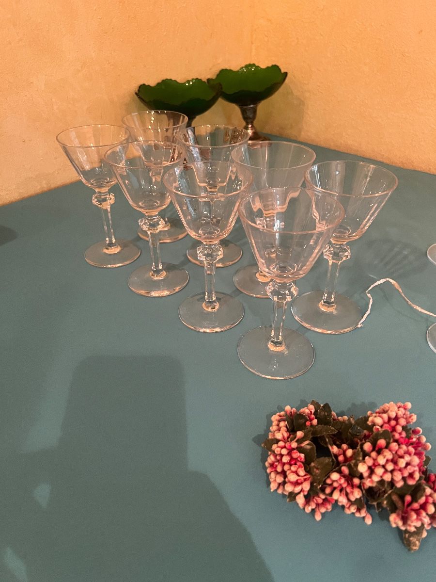 Vintage Cocktail Glasses & Green Glass Bowls Assortment