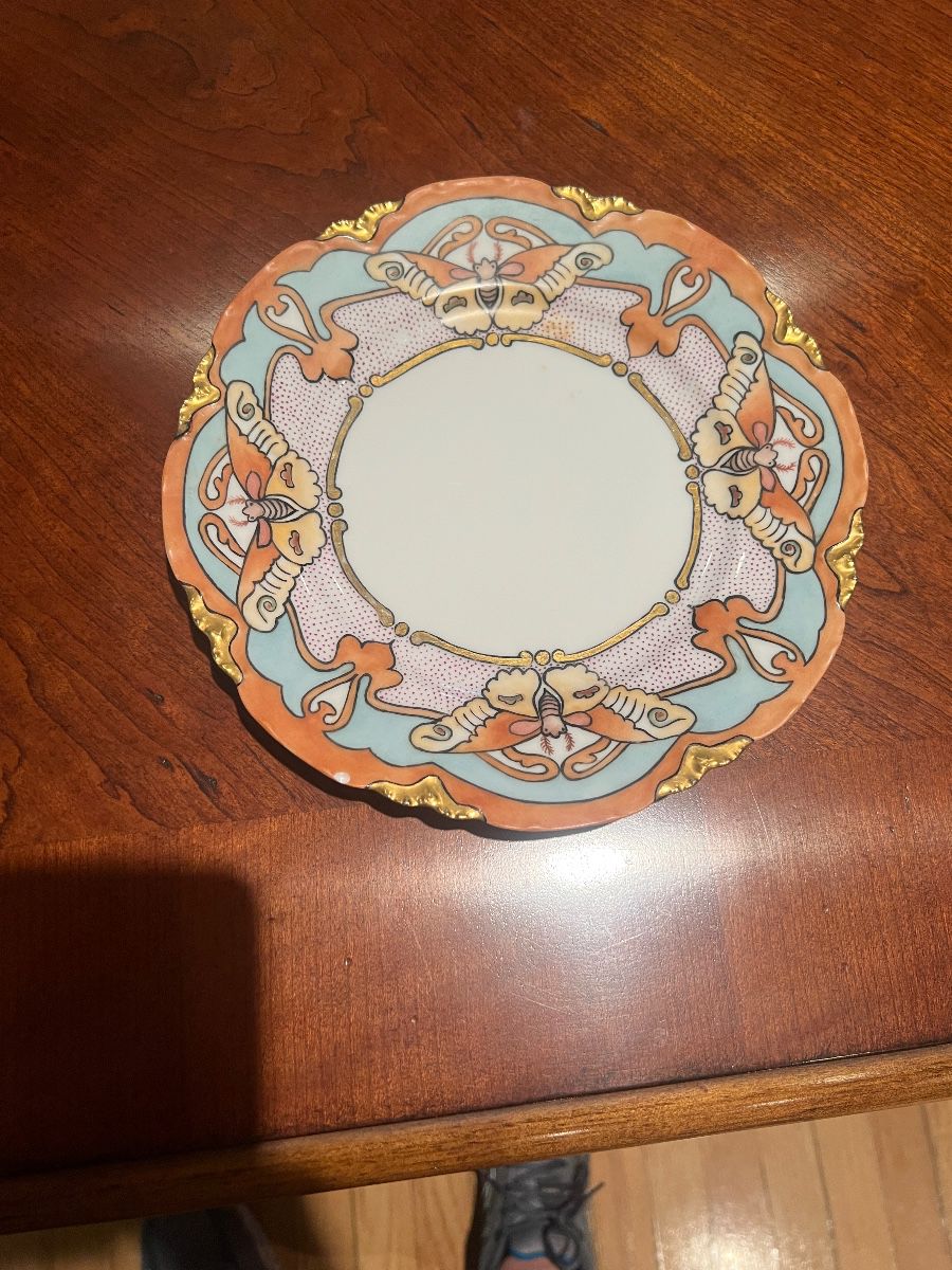 Art Nouveau Butterfly Decorative Plate