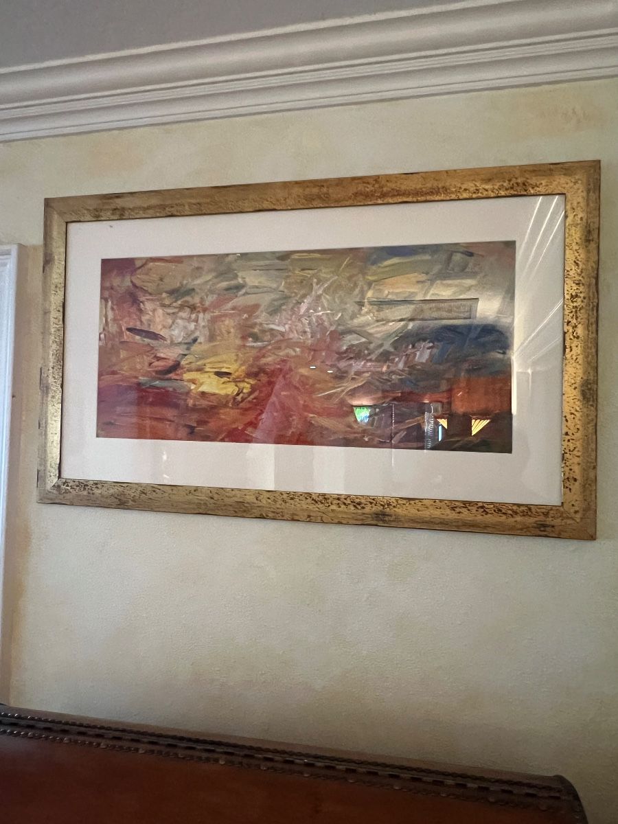 Framed Abstract Acrylic Painting