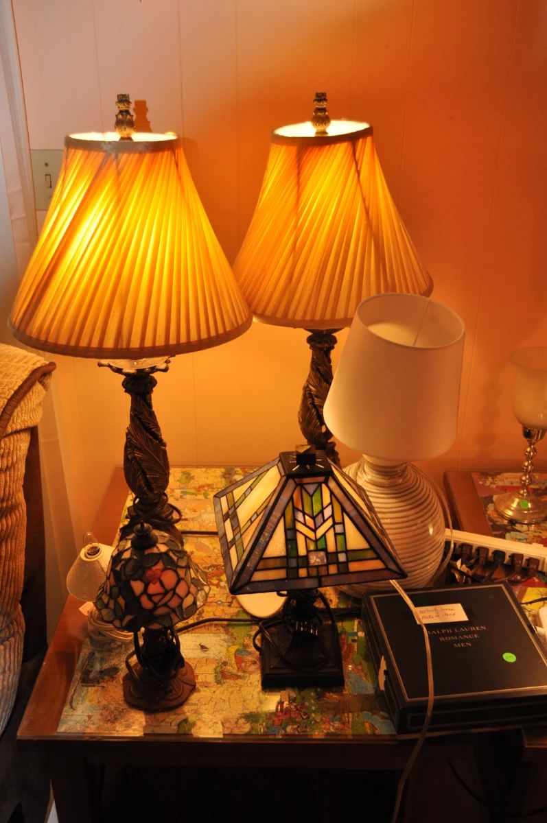 Inagural Jaguar Merch, Tiffany Style Lamps,  Tommy Bahama Style Decor