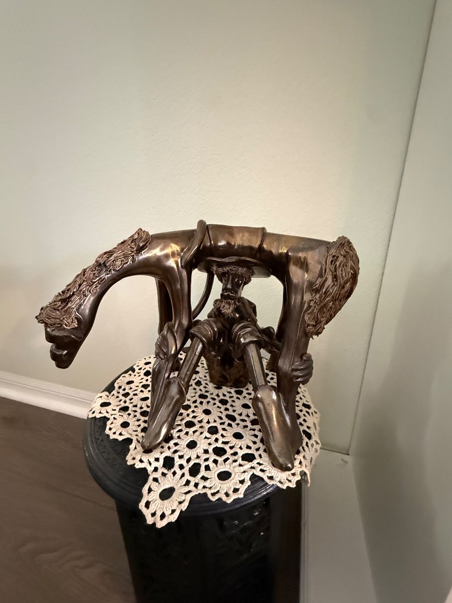 Bronze Sculpture of Mythological Man and Creature