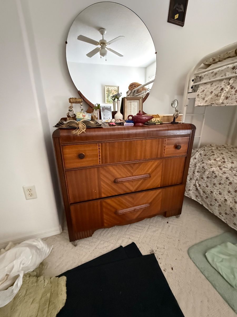 Art Deco Waterfall Dresser with Mirror