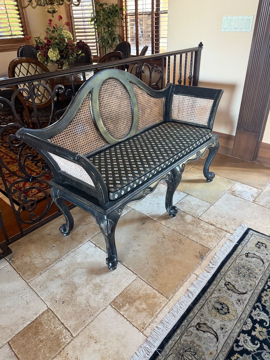 Victorian Style Cane Bench
