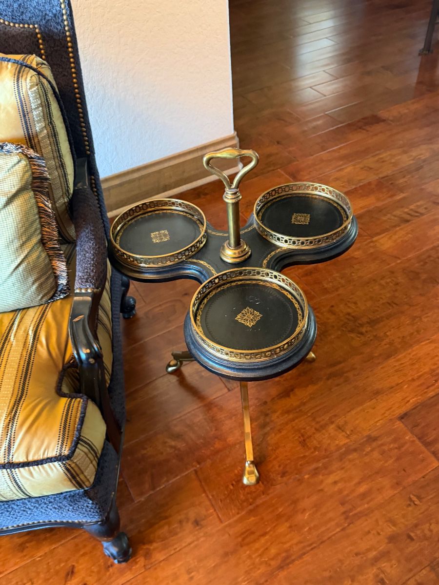 Vintage Three-Tiered Serving Tray Table