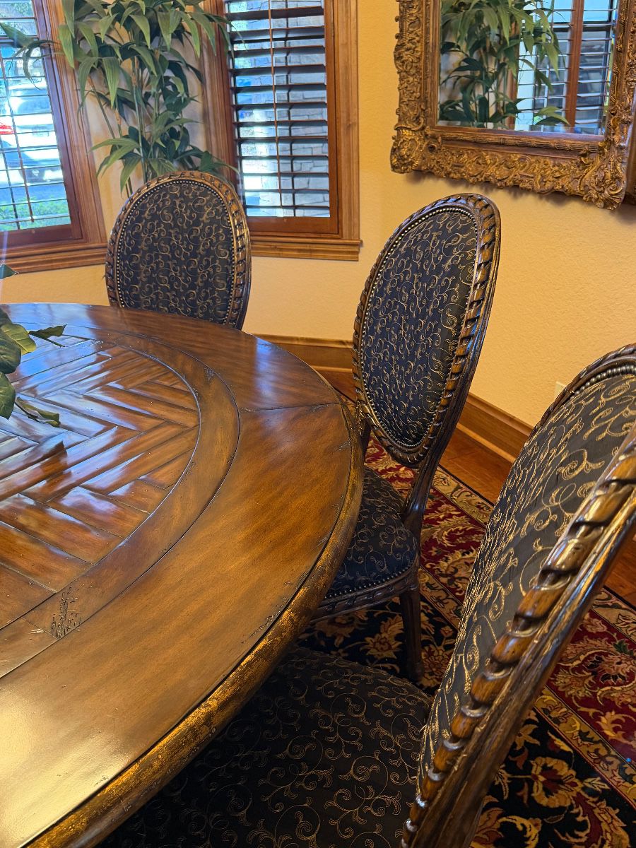 Dining Table with Upholstered Chairs Set