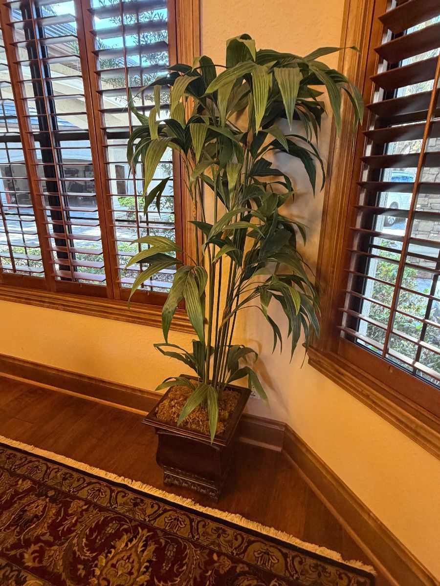 Artificial Bamboo Plant in Decorative Wooden Planter