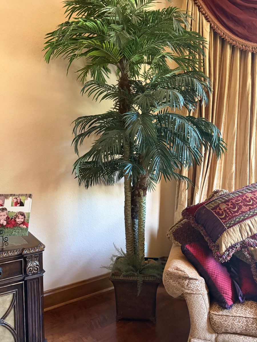 Faux Areca Palm Tree in Decorative Planter