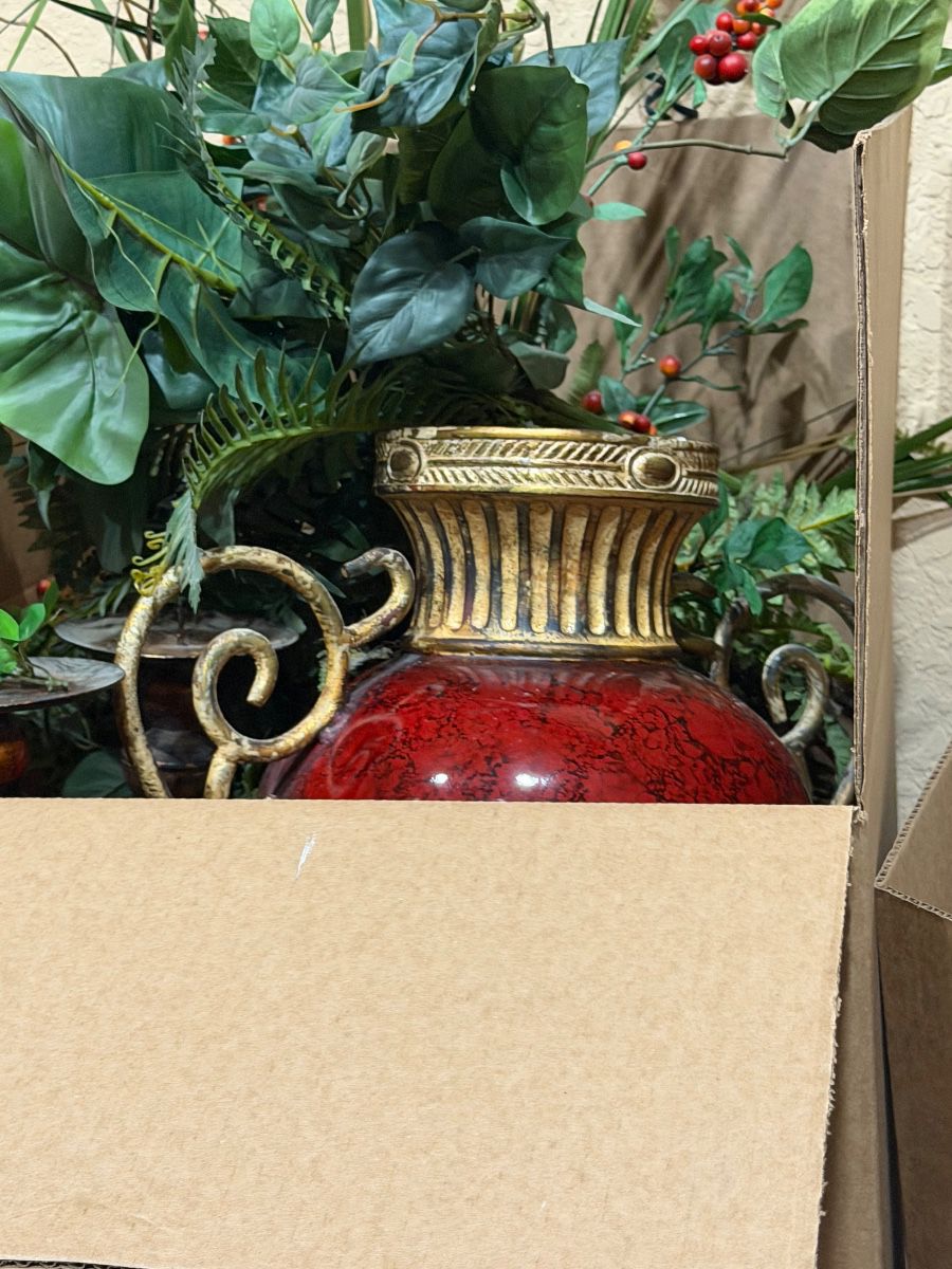 Decorative Urn with Floral Arrangement
