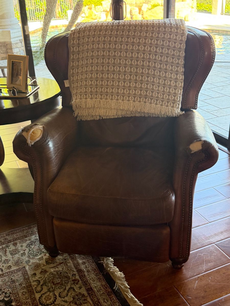 Leather Wingback Armchair