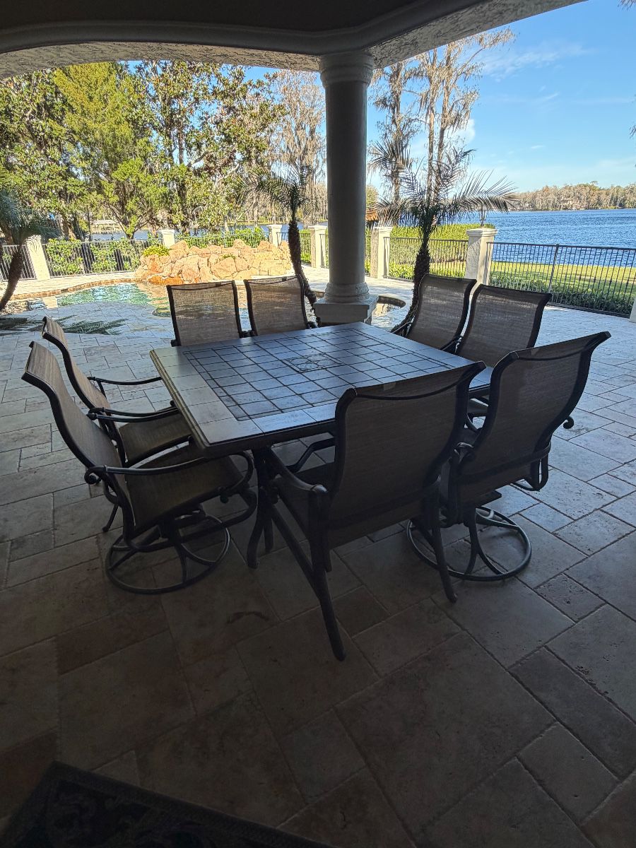 Tiled Top Outdoor Dining Table and Chairs Set