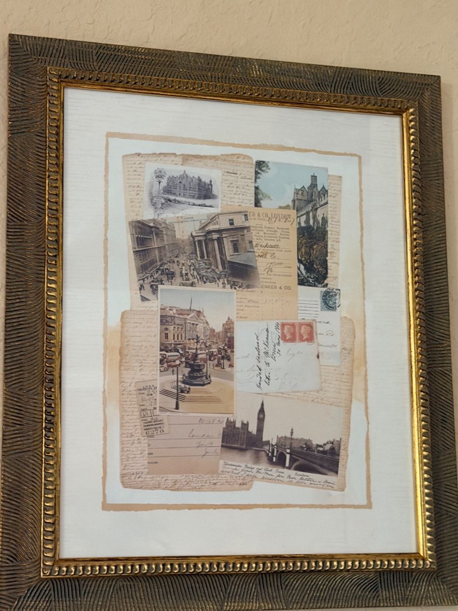 Framed Vintage London Collage Ephemera Art