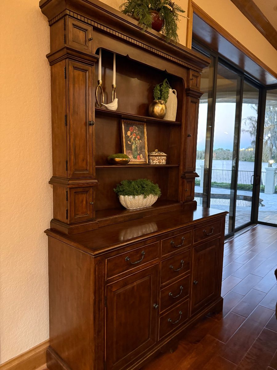 Vintage Wooden China Cabinet Hutch