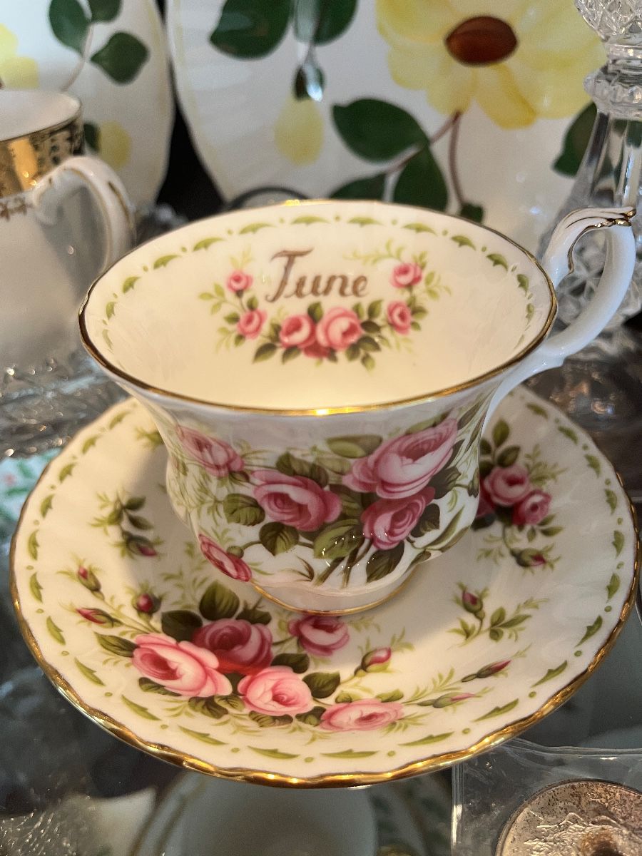 Royal Albert June Rose Teacup and Saucer Set