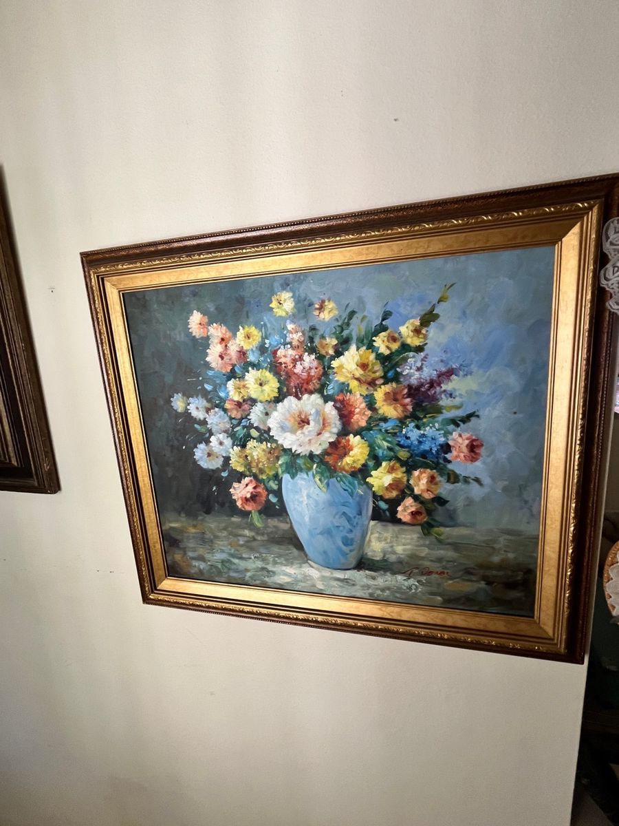 Impressionist Floral Still Life Oil Painting Signed