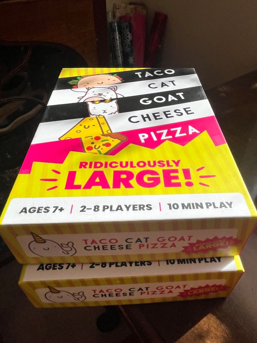 Set of Taco Cat Goat Cheese Pizza Card Games - Including Ridiculously Large Edition