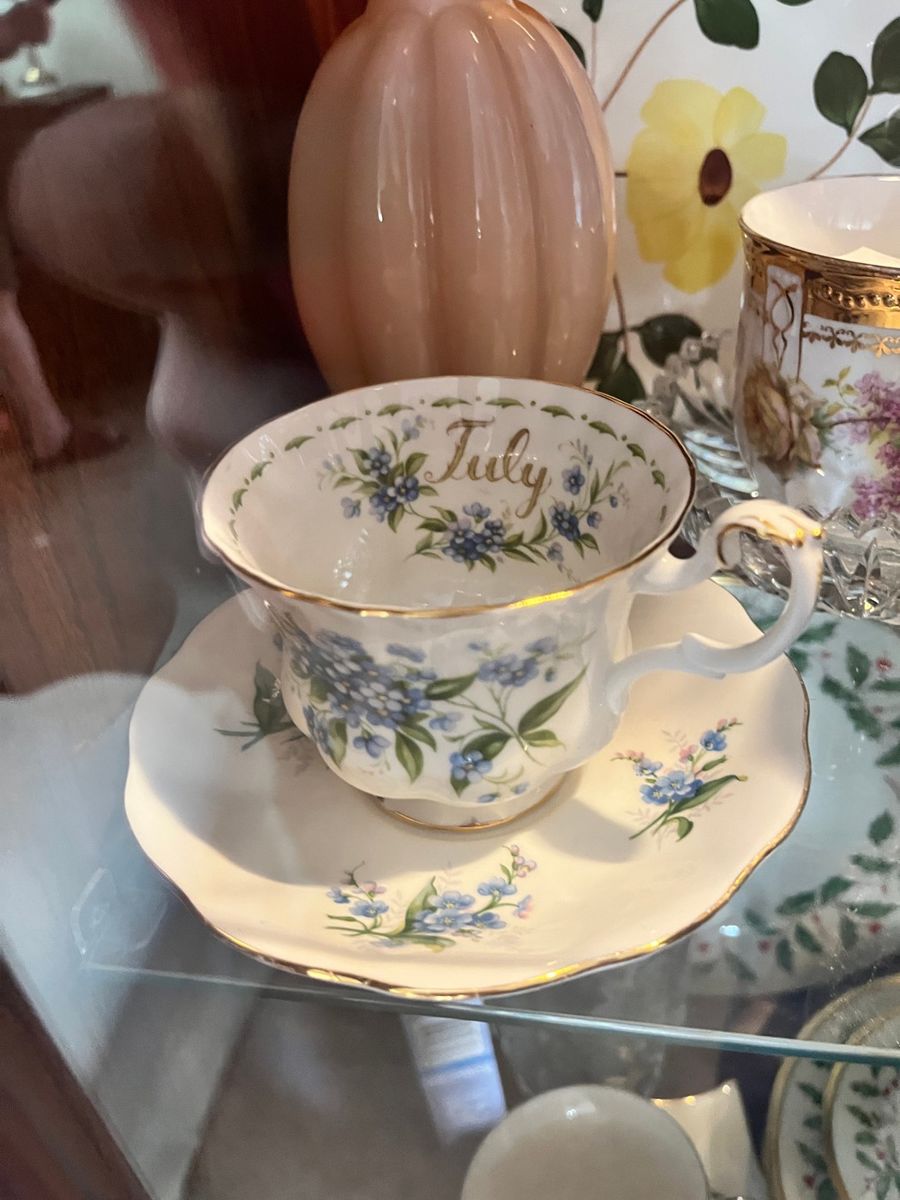 Royal Albert Forget-Me-Not 'July' Teacup and Saucer