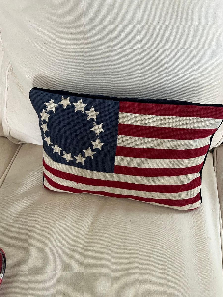 Needlepoint American Flag Pillow