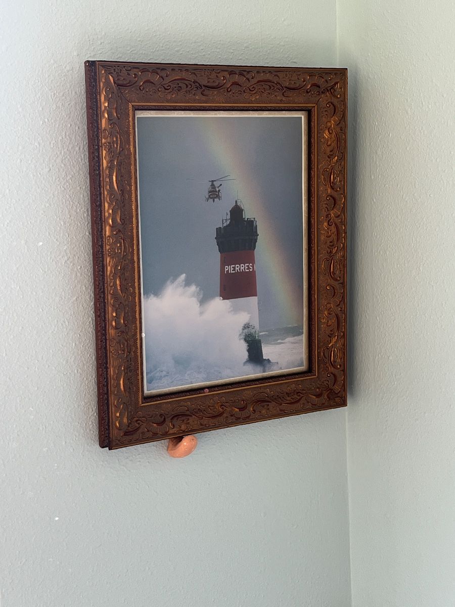 Framed Lighthouse & Rainbow Artwork