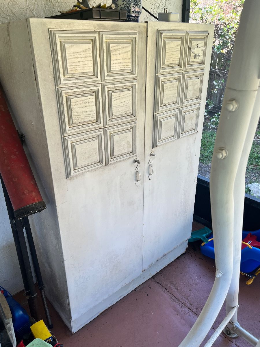 Mid-Century Modern Tall Two-Door Cabinet