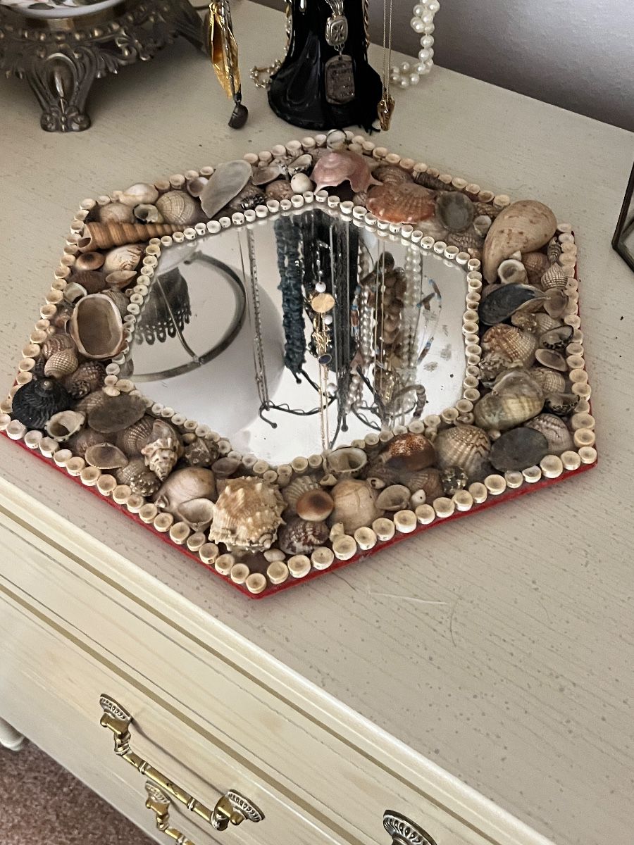 Nautical Seashell Hexagonal Accent Mirror