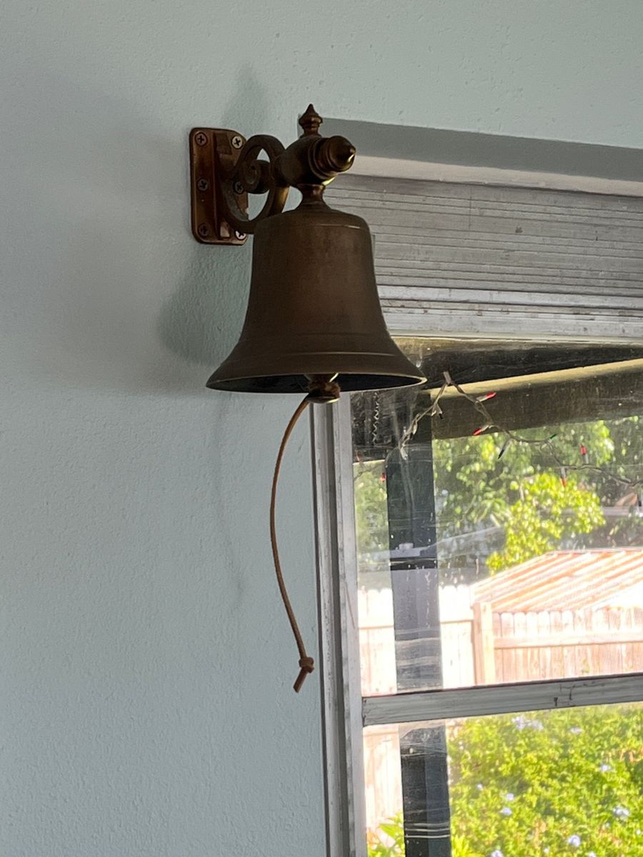 Vintage Brass Ship's Bell Wall Mount