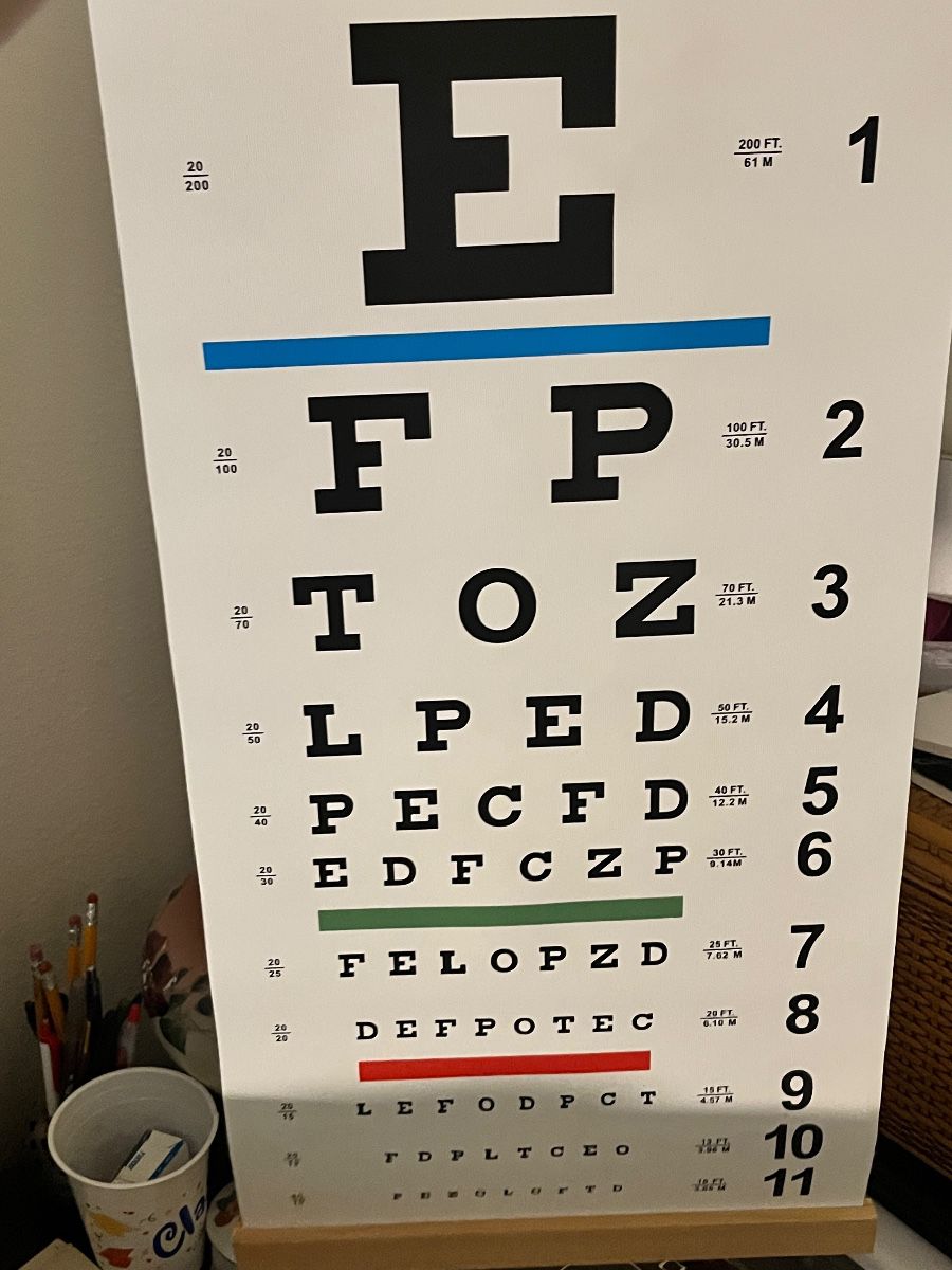 Professional Snellen Eye Chart