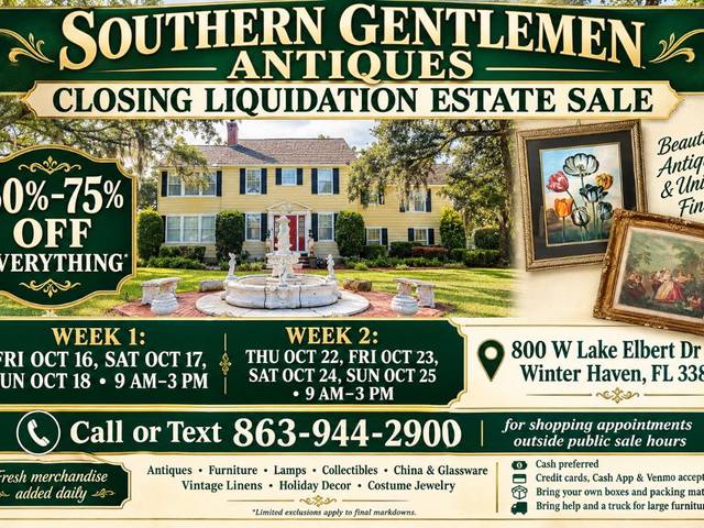 Items on offer in Winter Haven, FL — Part 2 Warehouse Stock Liquidation Southern Gentlemen Antiques & More